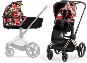 Коляска 2 в 1 Cybex Priam 4 2022. Spring blossom dark