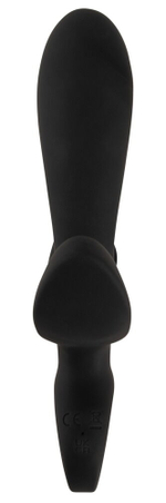 Черный вибратор с функцией расширения Inflatable Triple Vibrator - 18,9 см.