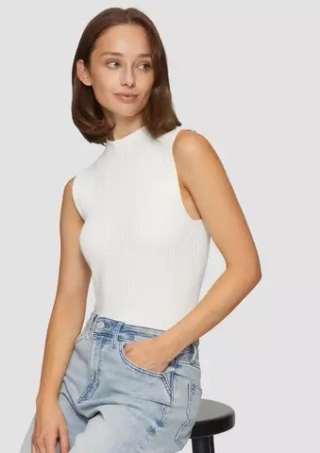 Вязаный топ в рубчик из вискозного трикотажа s.Oliver