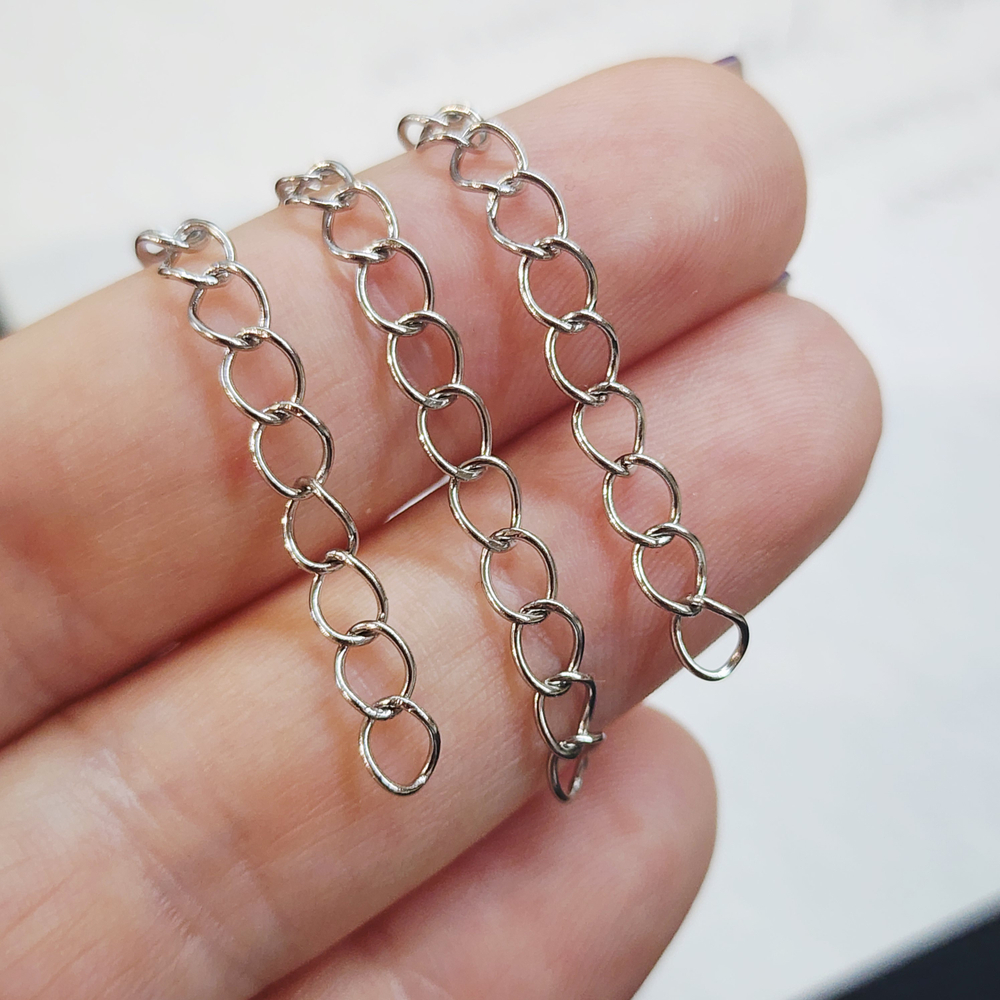 Удлинитель сталь, концевик для украшения, удлинительная цепочка, 5см