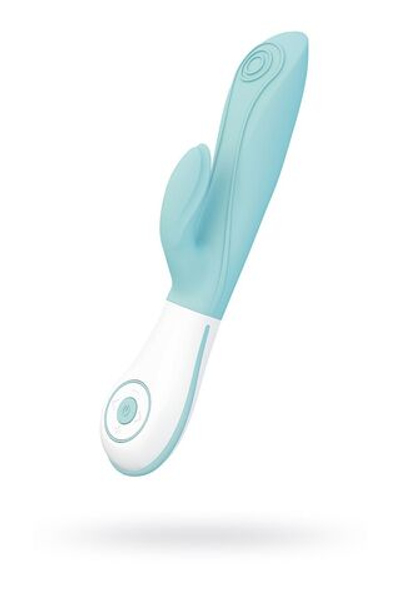 Вибратор OVO E7 с клиторальным стимулятором, голубой