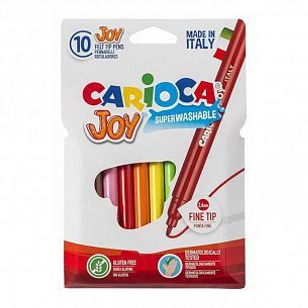 Фломастеры CARIOCA JOY 10 цв. карт. блист. упак. кругл. корп.