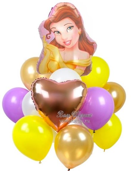 Букет шаров "Силуэт Принцессы Бэлль"
