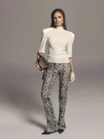 Футболка с объемными плечами, Молочная