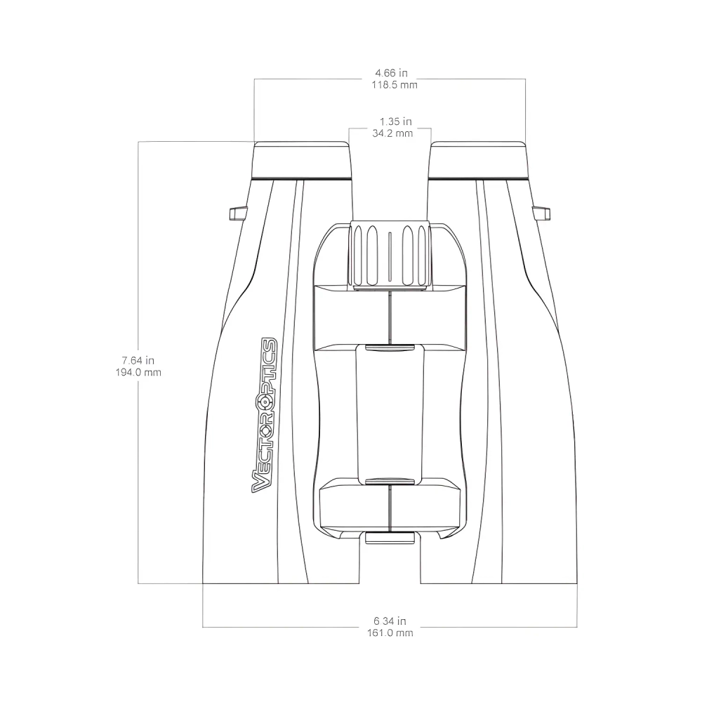 Бинокль Vector Optics CONTINENTAL 8х56 ED (SCBO-10) чертеж с размерами