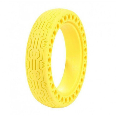 Покрышка плоская 8 1/2*2 (Литая) Желтая для электросамоката Xiaomi M365