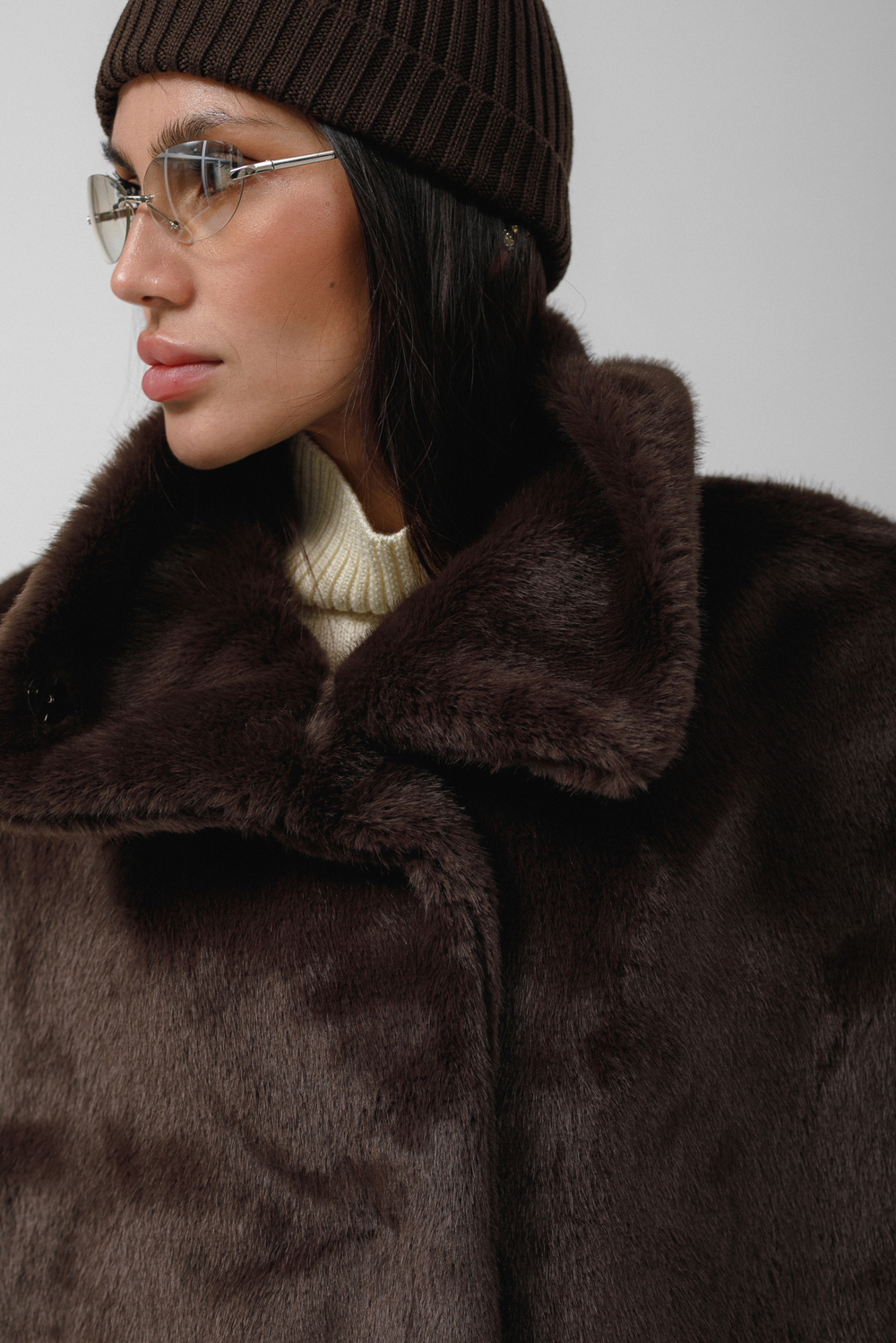 Жилет-манишка норка (горький шоколад)