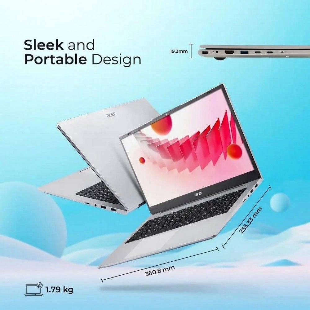 Ноутбук Acer Aspire 3 A325-42 AMD Ryzen 7 7730U/16Gb (1*16 D4)/SSD512Gb/UMA/15.6"/IPS/FHD/1920x1080/NoOS/Silver/1.78kg (ZN.N01SI.03U)