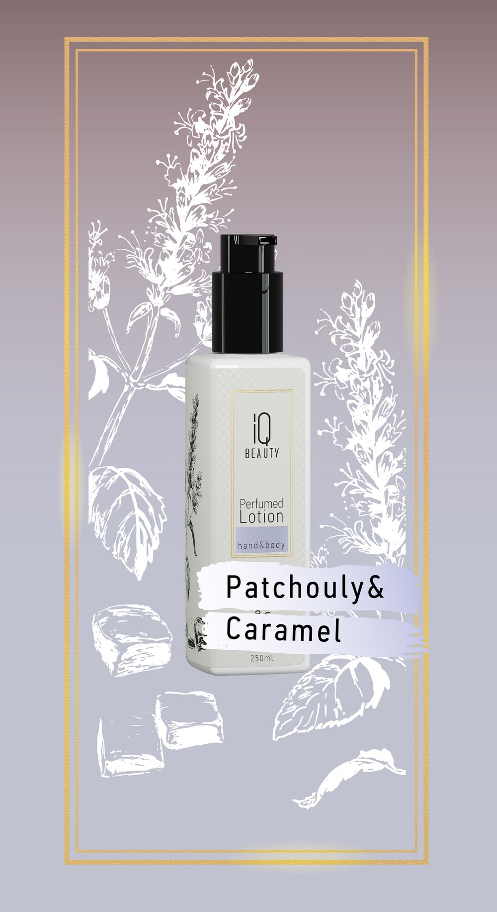 IQ Beauty Perfumed Lotion Patchouly&Caramel Парфюмированный лосьон для рук и тела Пачули и карамель, 250мл