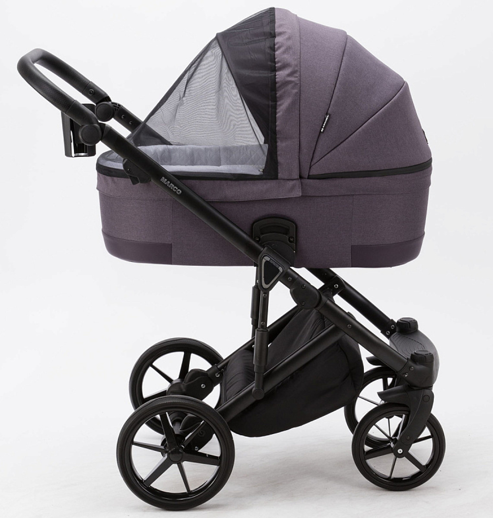 Детская коляска Adamex Marco 3 в 1 GA08 (Т. СЛИВ. ТК. + СЛИВ. КОЖ. ОТДЕЛКА)