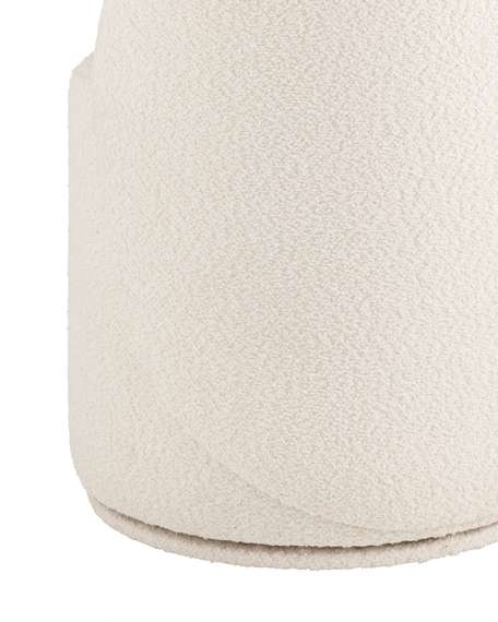 Крутящийся пуф со спинкой Loreen, белое букле