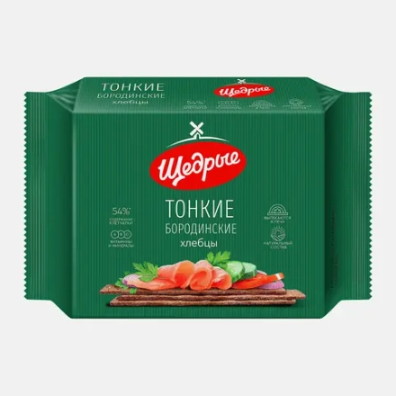 Хлебцы Бородинские тонкие Щедрые 170г