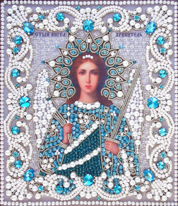 ЖС-8-СГ Набор для вышивания хрустальными камнями Ангел Хранитель (голубой)