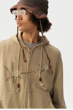 Худи Nothomme Monterest vintage variegated textured curved silhouette hooded