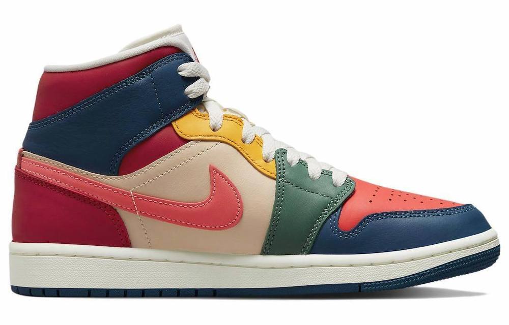 Кроссовки Jordan Air Jordan 1 Mid Se "Multi-Color" (Женская размерная сетка)