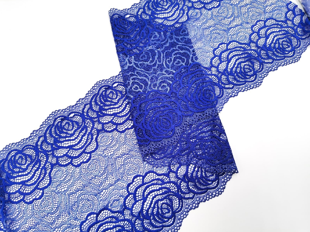 Эластичное кружево, 24,5 см, синее (Арт: EK-2706), м