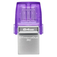 Флеш накопитель Kingston 64Gb DataTraveler microDuo 3C DTDUO3CG3/64GB USB3.0 фиолетовый