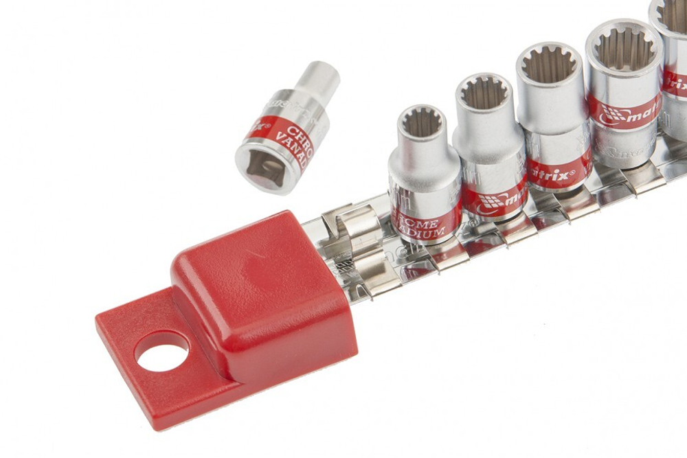 Набор универсальных торцевых головок 1/4", Spline, CrV, 4-13мм, 10 штук Matrix