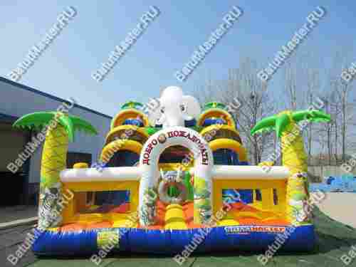 Коммерческий надувной батут "Африканский слоник"