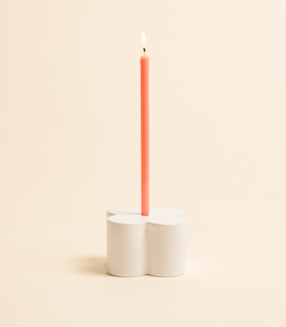 Подсвечник под тонкую свечу — Кватро, белый | Мария Кеслер