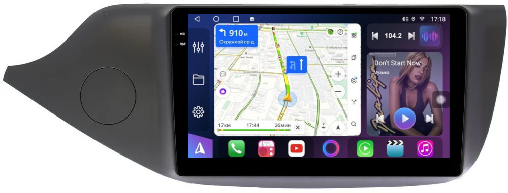 Магнитола для KIA Ceed 2 2012-2018 (рамка матовая) - FarCar 7095M монитор 9.5" QLED на Android 14, TS18, CarPlay, 4G SIM-слот