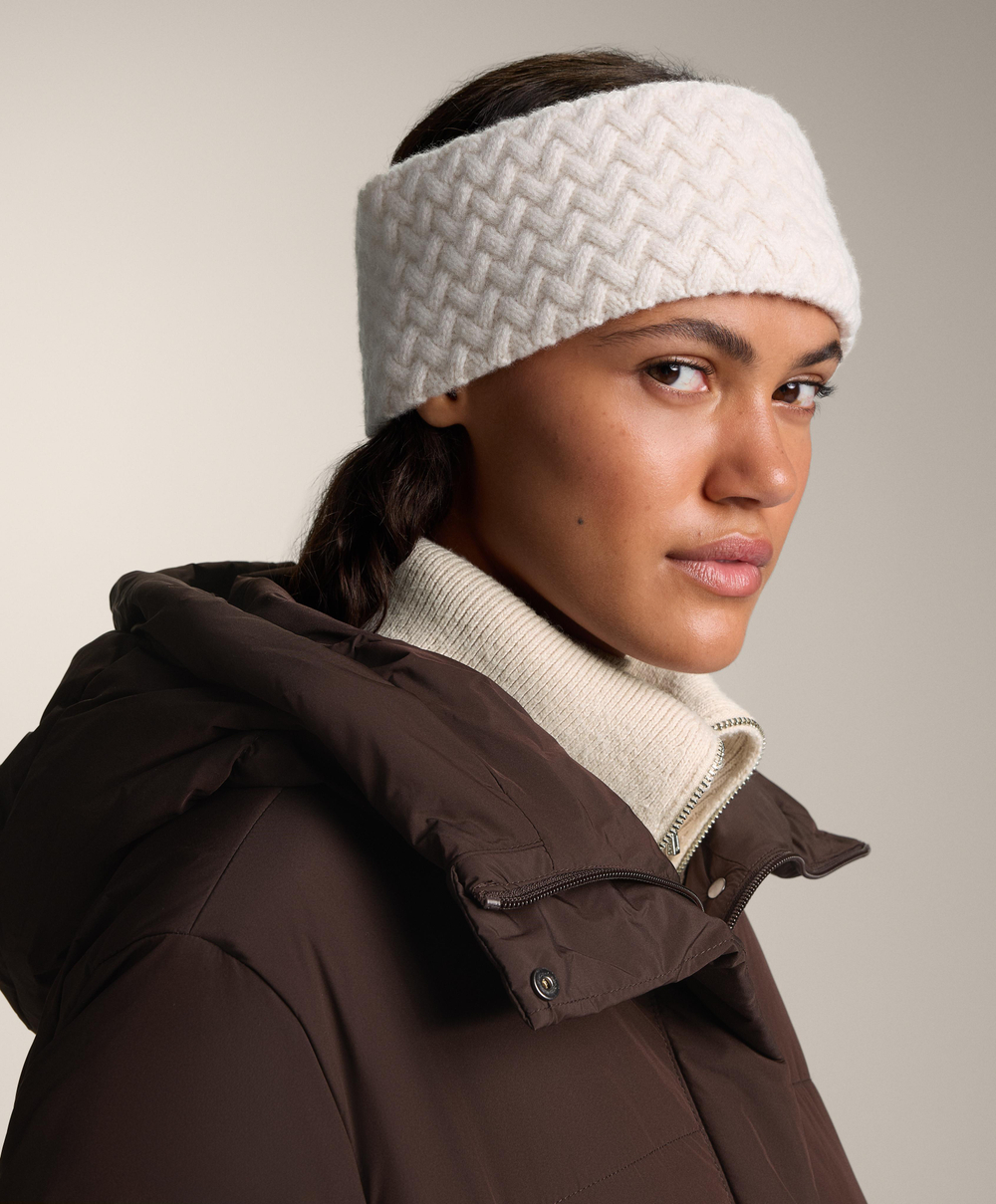 Oysho Повязка на голову 100% шерсть, экрю