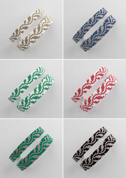 Схема PEYOTE, Схема браслета мозаичное плетение, узор из Miyuki Delica 11/0, файл PDF, №393