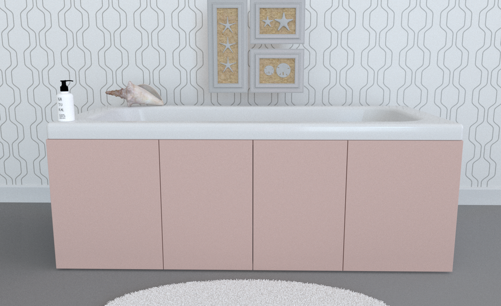 Экран под ванну комбинированный TR-9-211 пудровый матовый soft touch