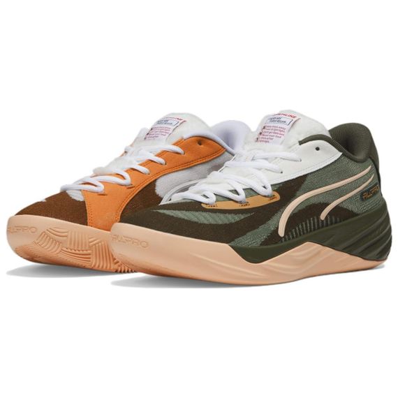 PUMA All Pro Nitro Баскетбольные кроссовки Низки по сравнению с Зелено-каричевыми яблоками.