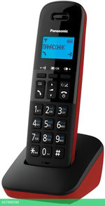 Радиотелефон DECT Panasonic KX-TGB610RUR черный/красный