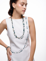 Колье "Hematite Trio green pearl" Silver