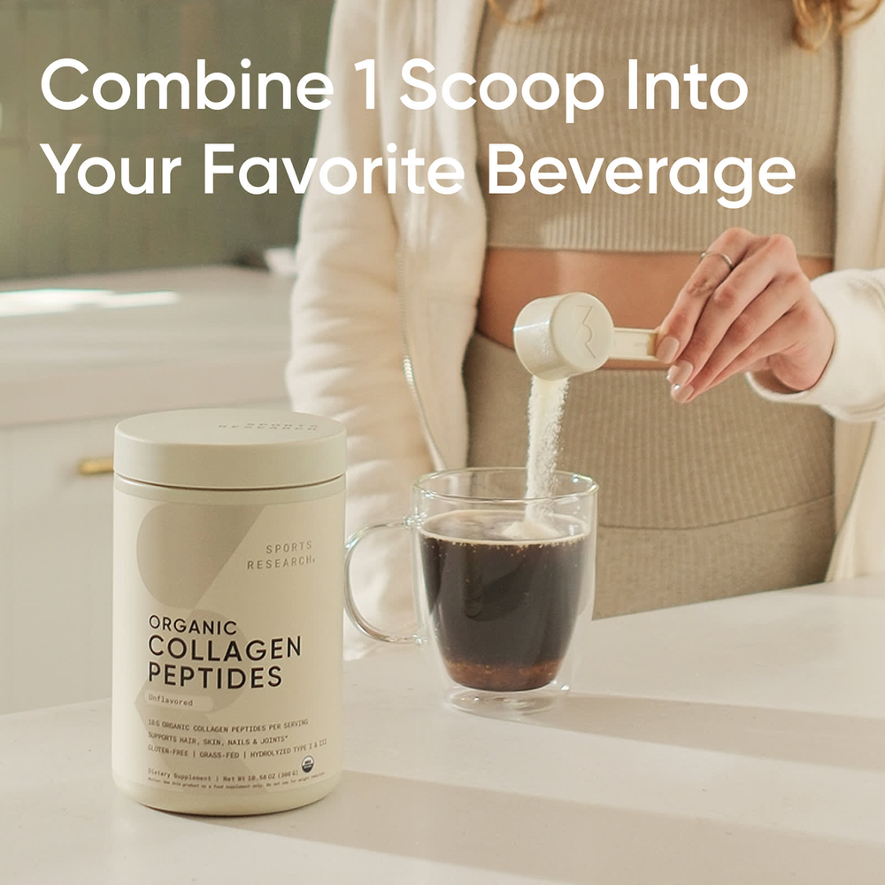 Sports Research, органические пептиды коллагена, с нейтральным вкусом, 300 г (10,58 унции)