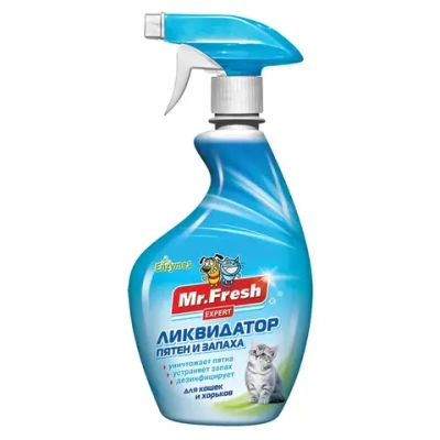 Mr.fresh expert спрей 3 в 1 ликвидатор пятен и запаха для кошек - 500 мл