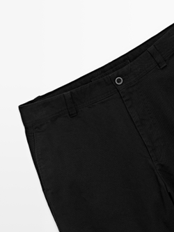 Massimo Dutti Хлопковые брюки с широкими штанинами, черный