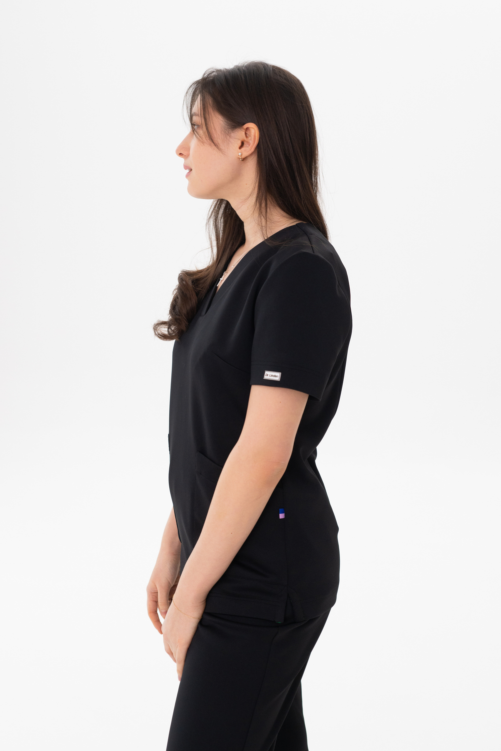 Блуза спорт трикотаж с V-вырезом