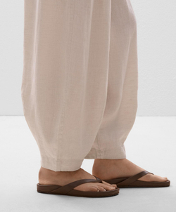 OYSHO Брюки-шаровары из 100% льна, песочный меланж