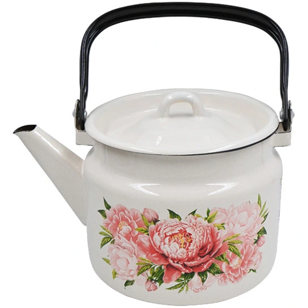 Чайник эмалированный 2л «Букет пионов» С-2710/4