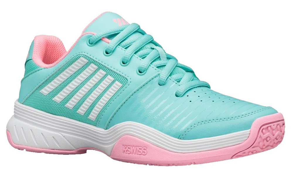 Детские теннисные кроссовки K-Swiss Court Express Omni - aruba blue/soft neon pink/white