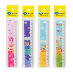 Линейка Basir пластиковая, серия "Лиса", с рисунком лисичек на корпусе, 15 см