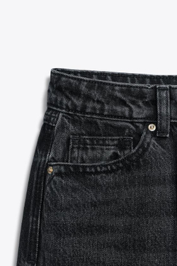 ZARA ДЖИНСЫ Z.03 REGULAR FIT С ВЫСОКОЙ ПОСАДКОЙ И УДЛИНЕННЫМИ БРЮЧИНАМИ, ЧЕРНЫЙ