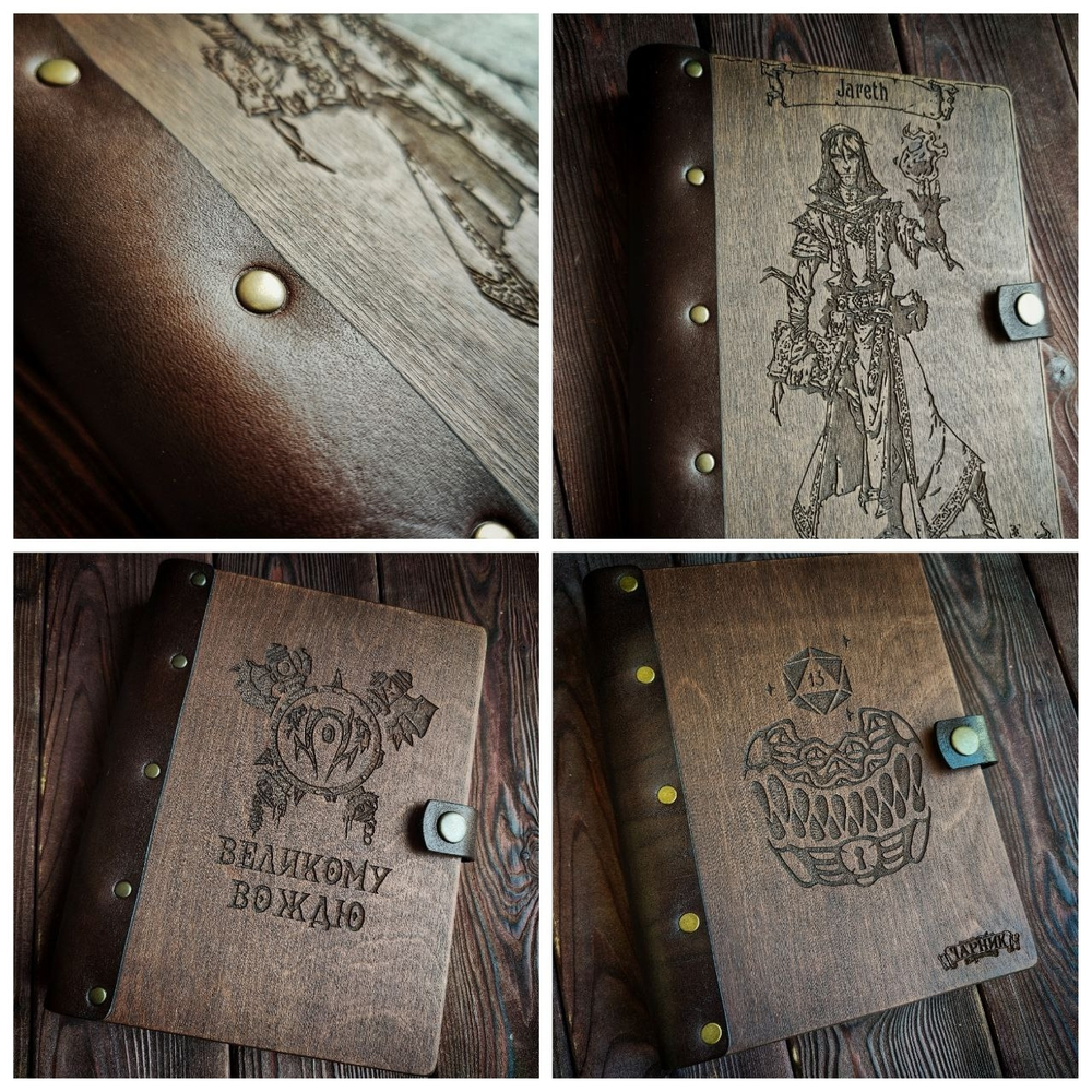 Деревянный блокнот на кольцах А5