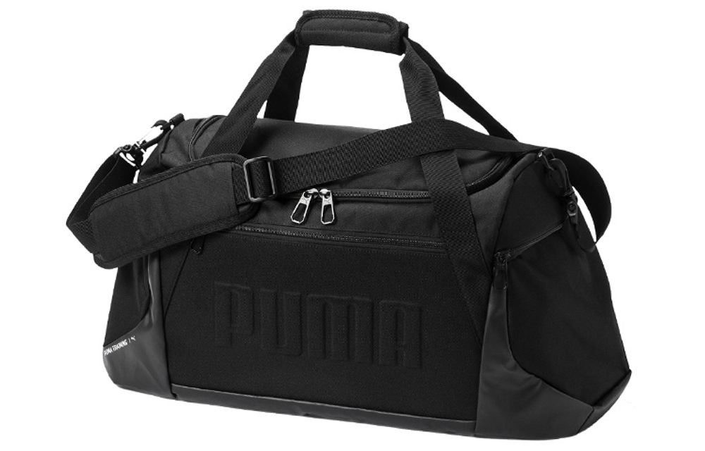 PUMA Large Capacity Fabric Handbag, Shoulder Bag, Crossbody Bag, Travel Bag, Gym Bag Unisex Pure Black