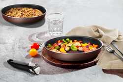 Набор посуды со съемной ручкой Tefal Ingenio Brown Handle 3 предмета 24/28 см 04217820