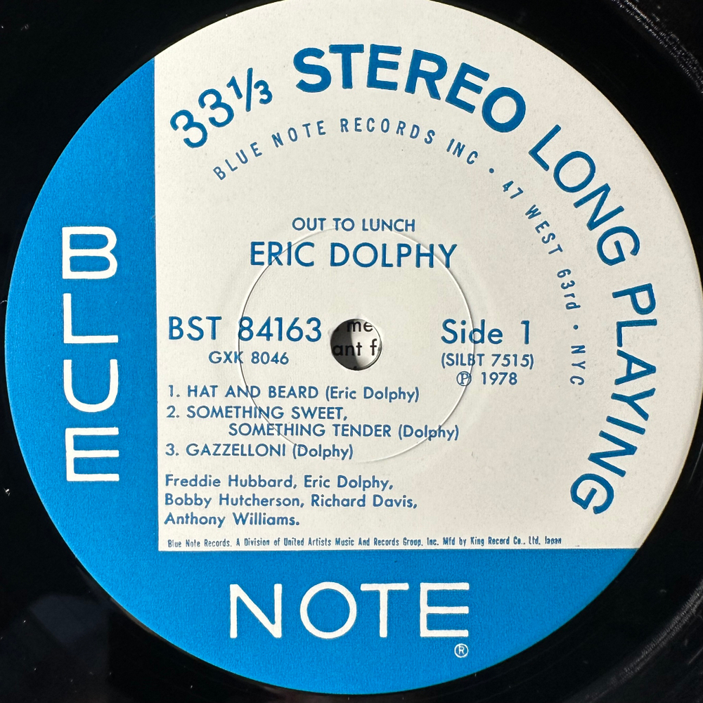 Eric Dolphy ‎– Out To Lunch! (Япония 1978г.)