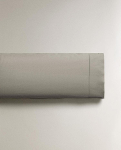 ZARA HOME НАВОЛОЧКА ИЗ ХЛОПКА ПЕРКАЛЬ (300 НИТЕЙ), СЕРЫЙ