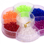 Набор для создания украшений-бисер Alingar, 80х80х12 мм, "Rainbow", бисер 6 цв., 1х1,1 м леска, пластик. пенал