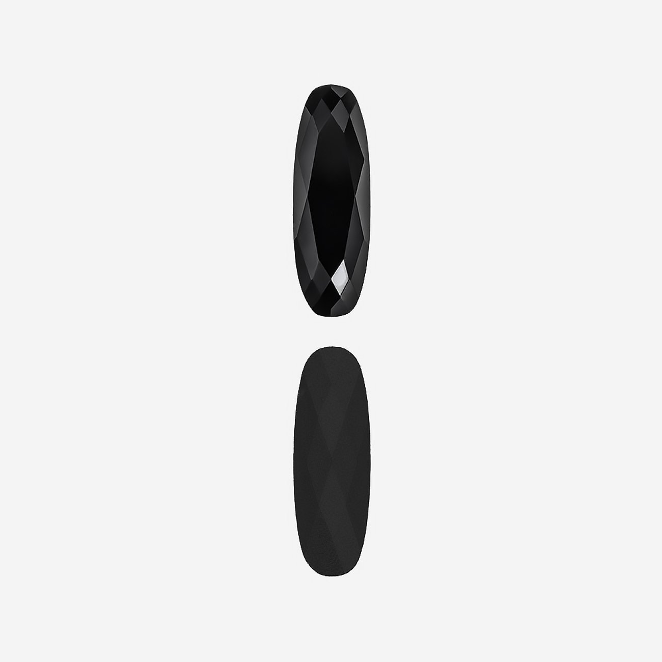 Кристалл Длинный Овал (Long Classical Oval), оттенок "Черный"/"Jet", 15*5мм