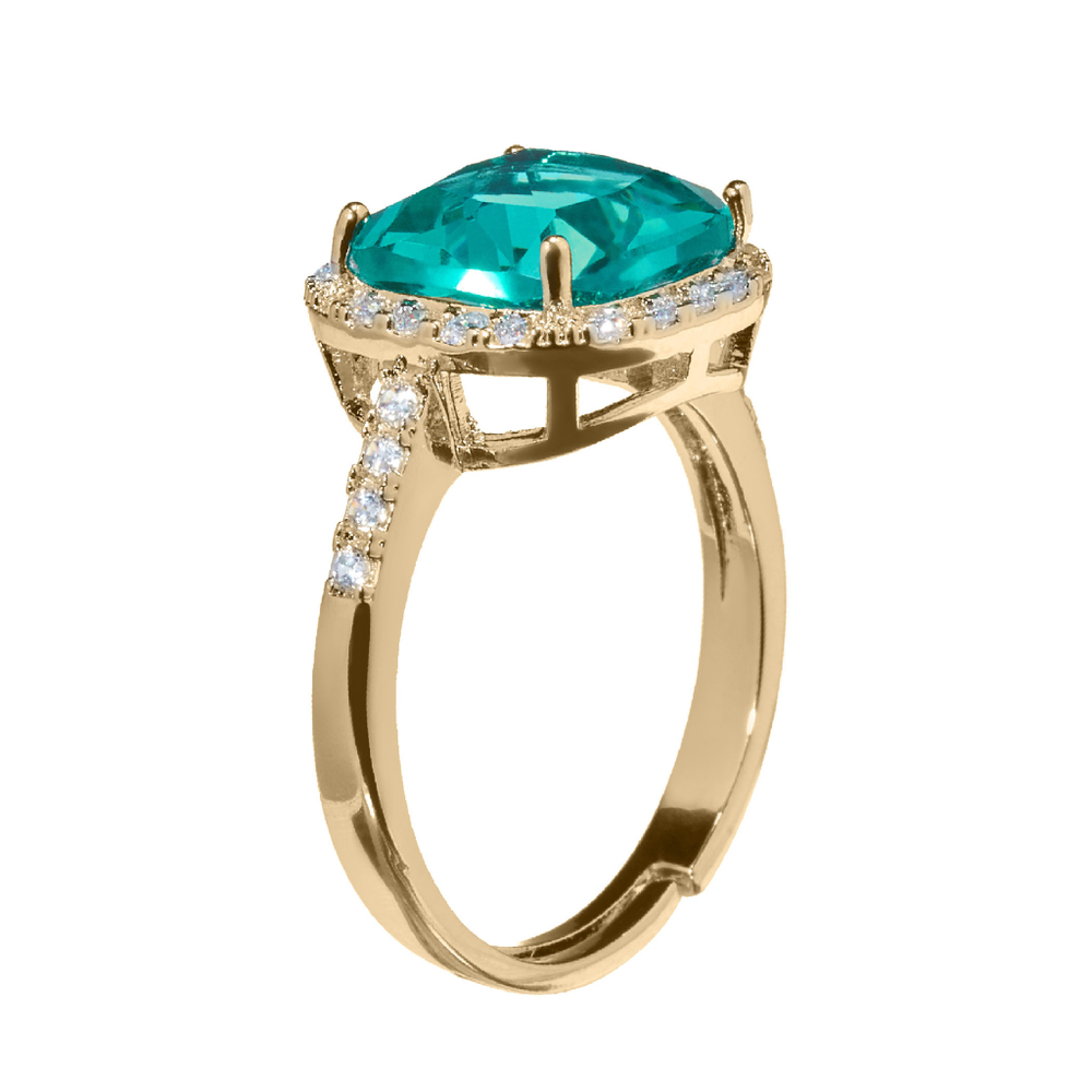 Кольцо-зеленый камень, золото