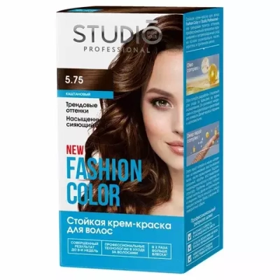 FASHION COLOR Стойкая краска 5.75 Каштановый, 50/50/15 мл*6