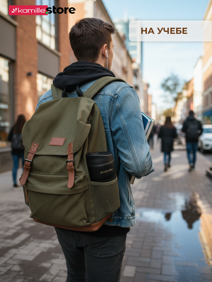 Термокружка 320 мл. из нержавеющей стали Kamille KM 2165 с TPR-вставкой